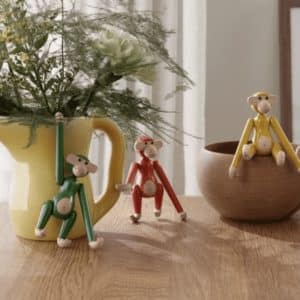 Aap mini vintage rood, geel of groen (Kay Bojesen)
