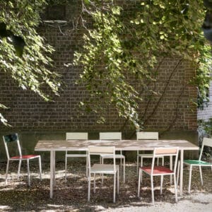 Alu eettafel roze